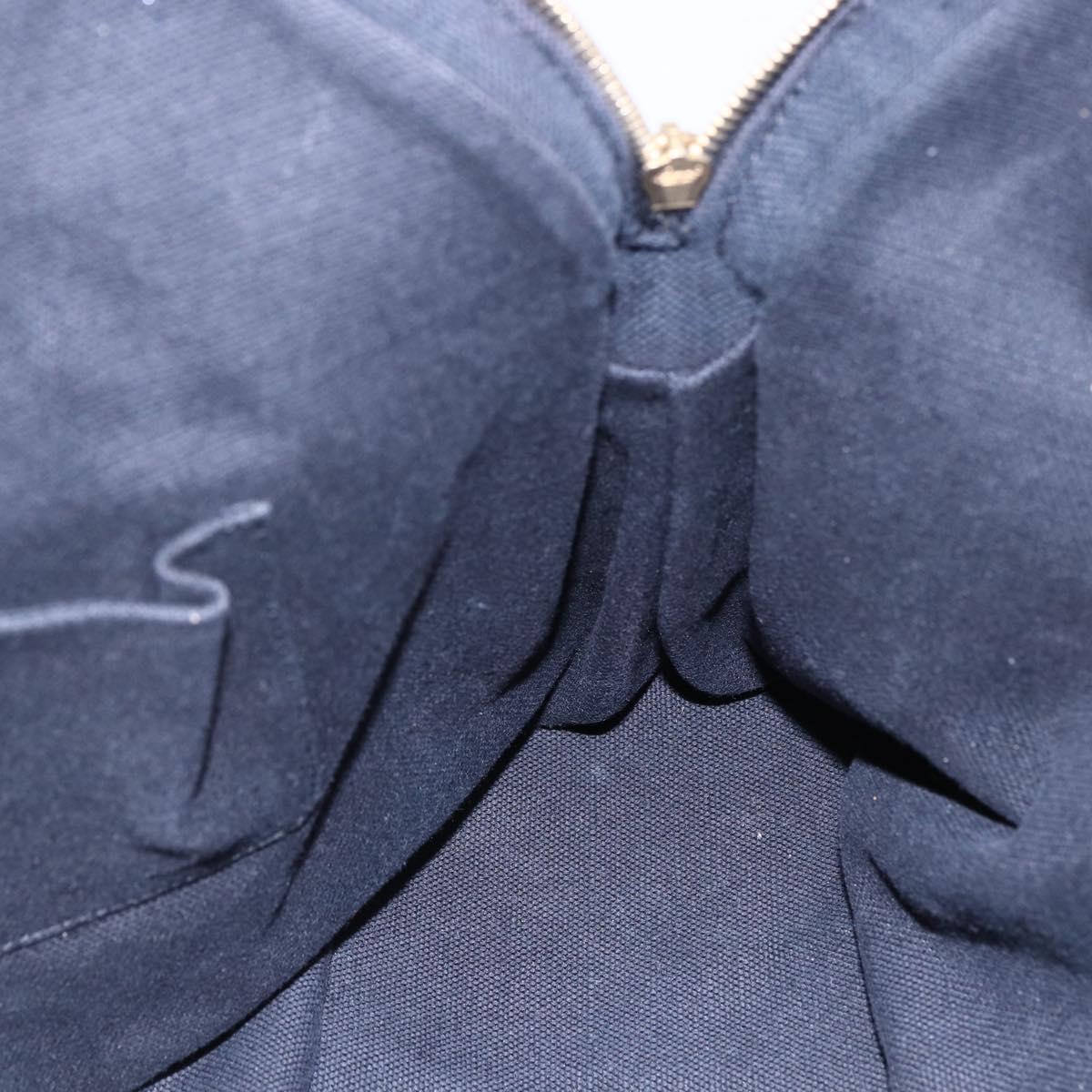 SAINT LAURENT Muse Tote Bag Canvas Leather Beige Gold Auth bs29923