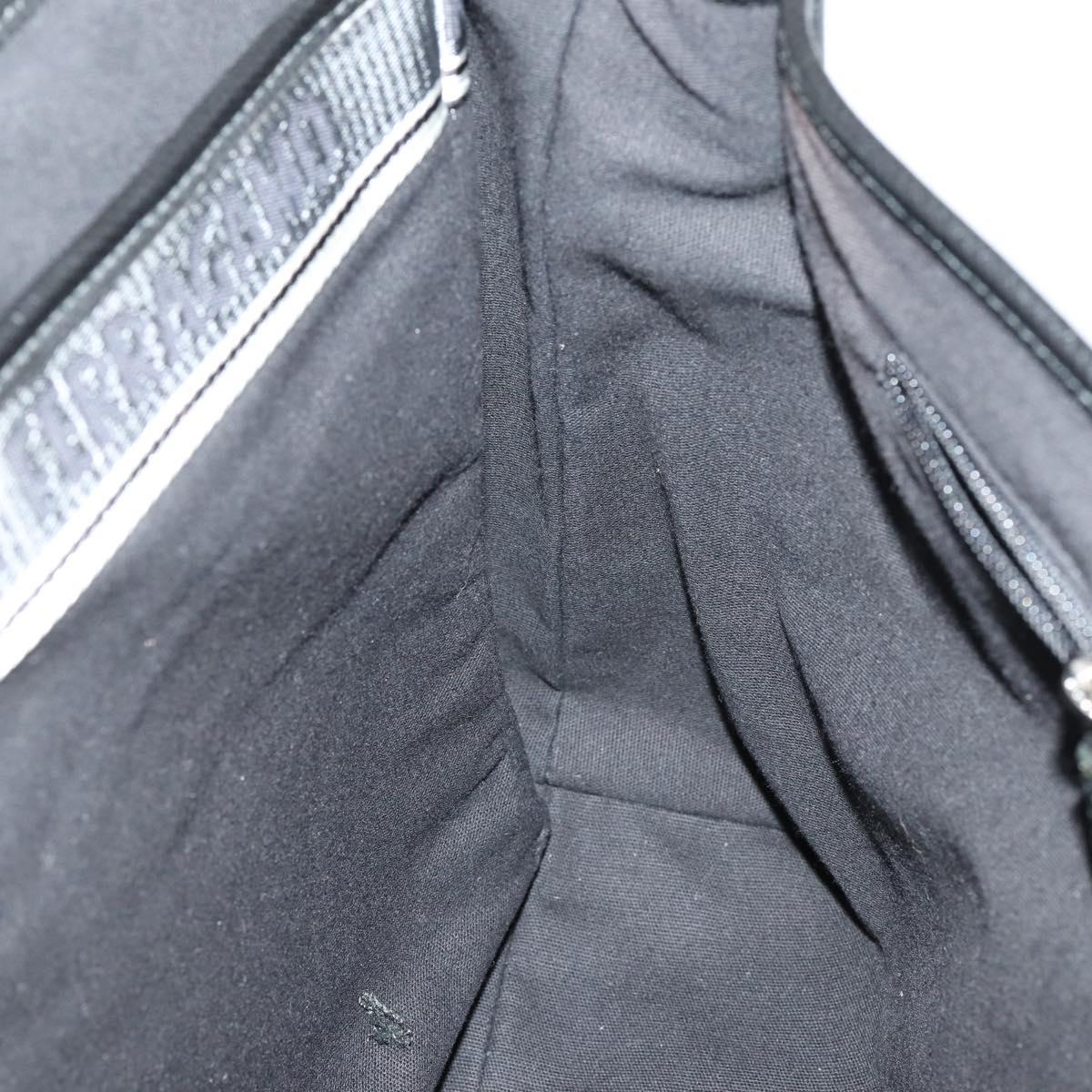 Salvatore Ferragamo Business Bag Leather 2way Black Silver Auth bs29929