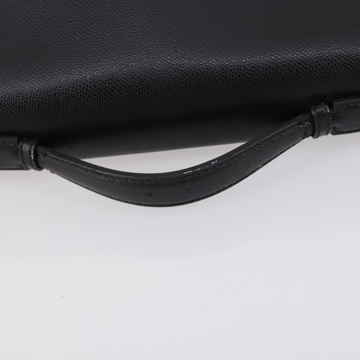 Salvatore Ferragamo Business Bag Leather 2way Black Silver Auth bs29929