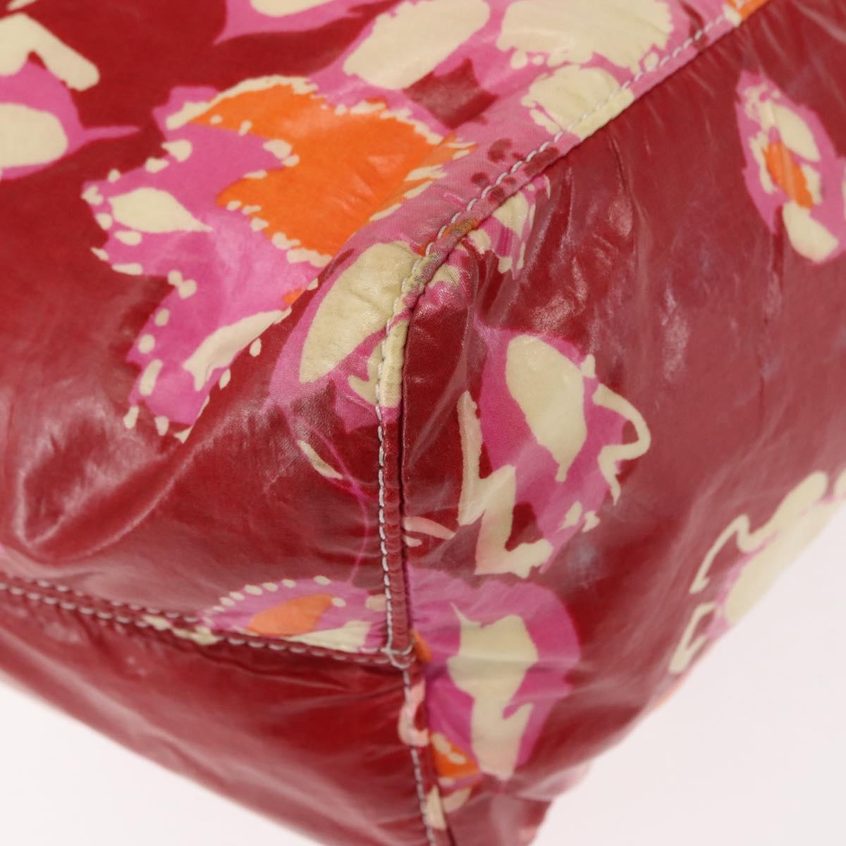 CHANEL High Summer Tote Bag Coated Canvas Red CC Auth bs29931