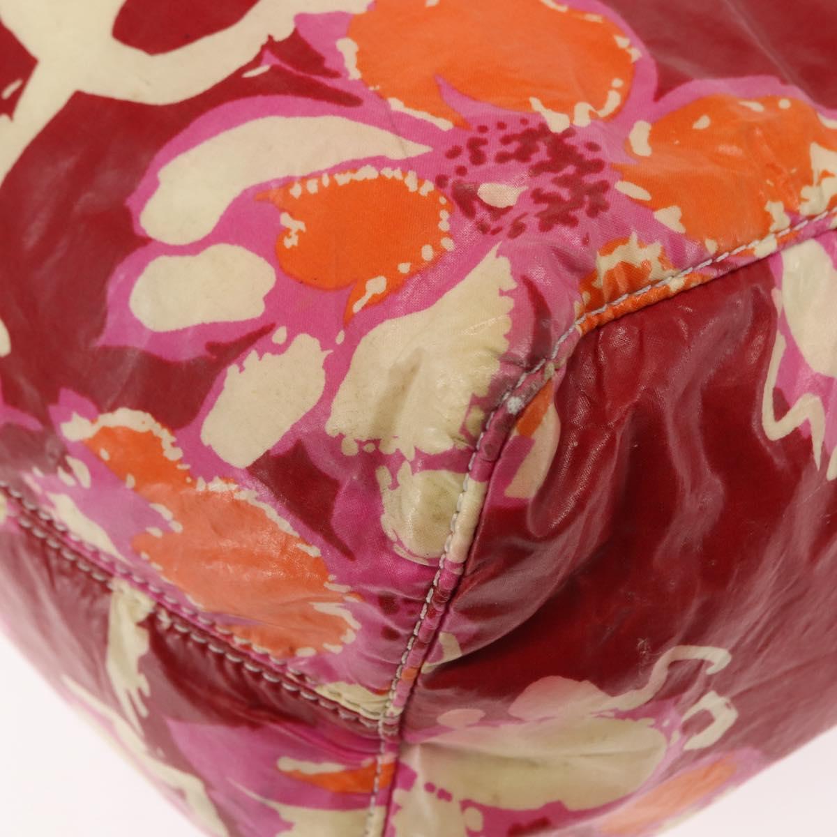 CHANEL High Summer Tote Bag Coated Canvas Red CC Auth bs29931