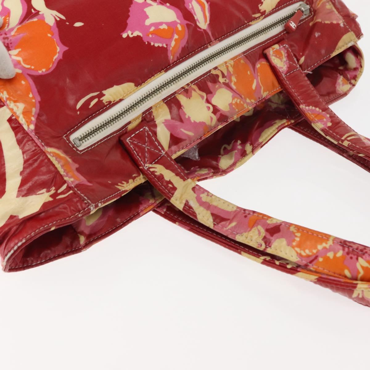 CHANEL High Summer Tote Bag Coated Canvas Red CC Auth bs29931