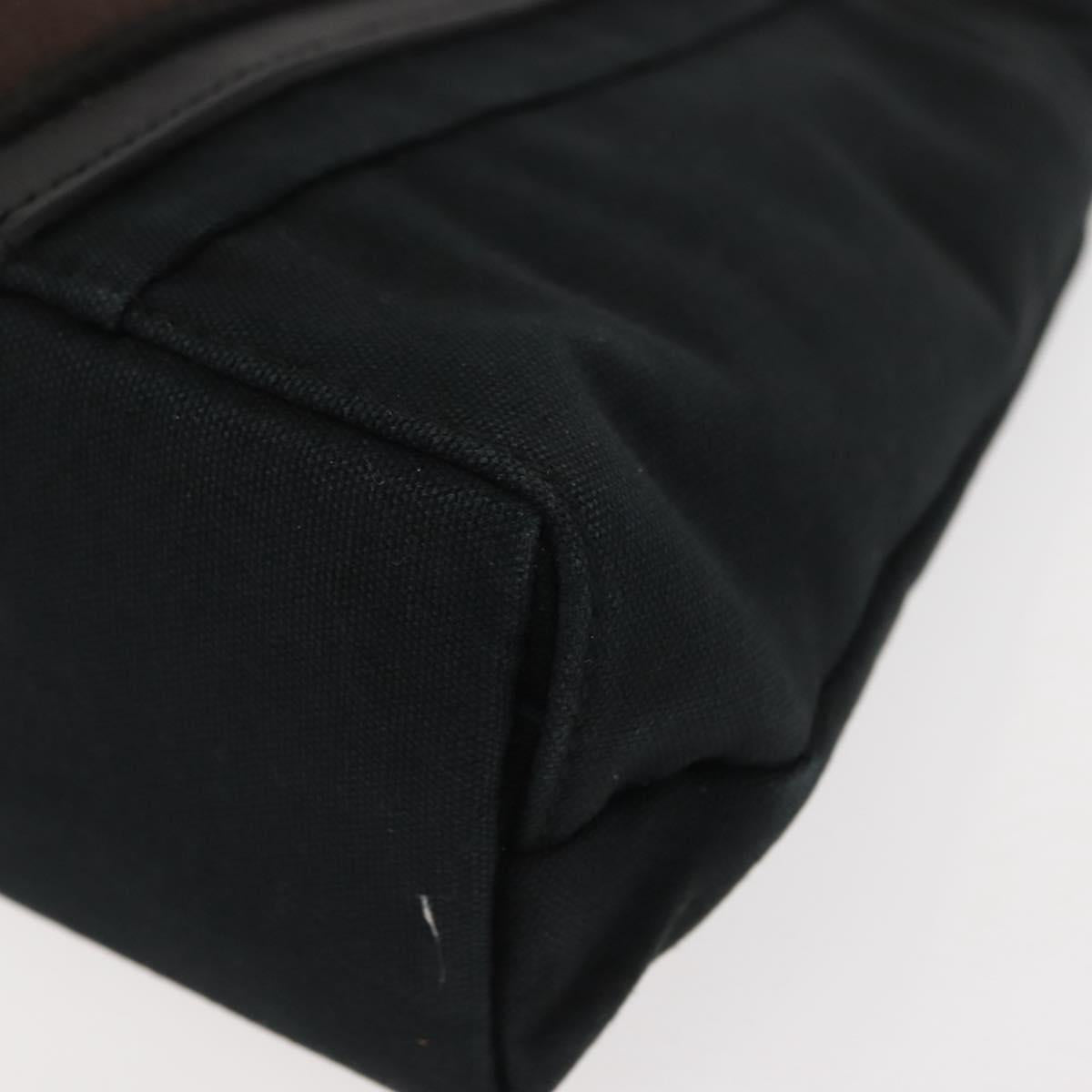 HERMES Toroca Horizontal PM Hand Bag Canvas Black Auth bs29932