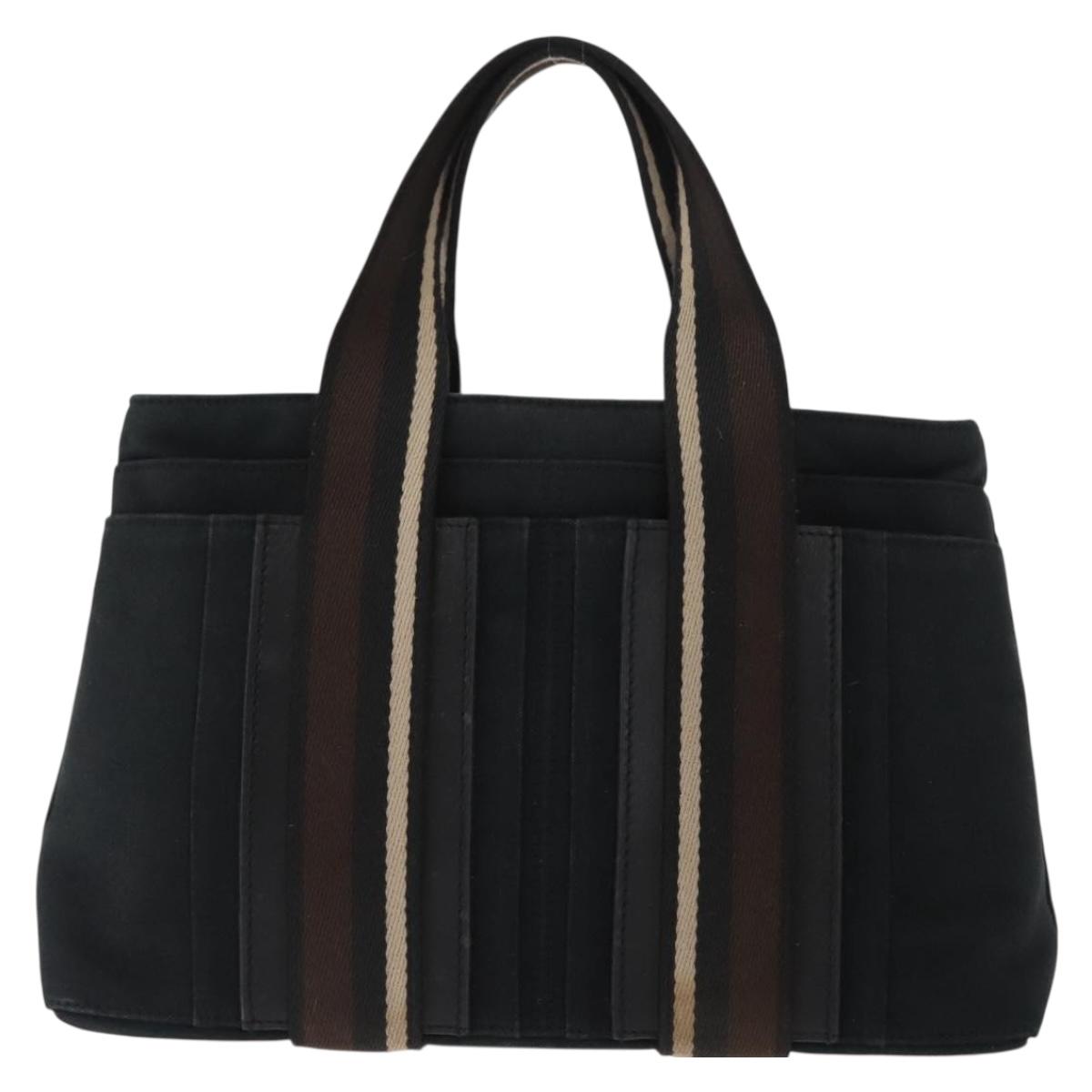 HERMES Toroca Horizontal PM Hand Bag Canvas Black Auth bs29932