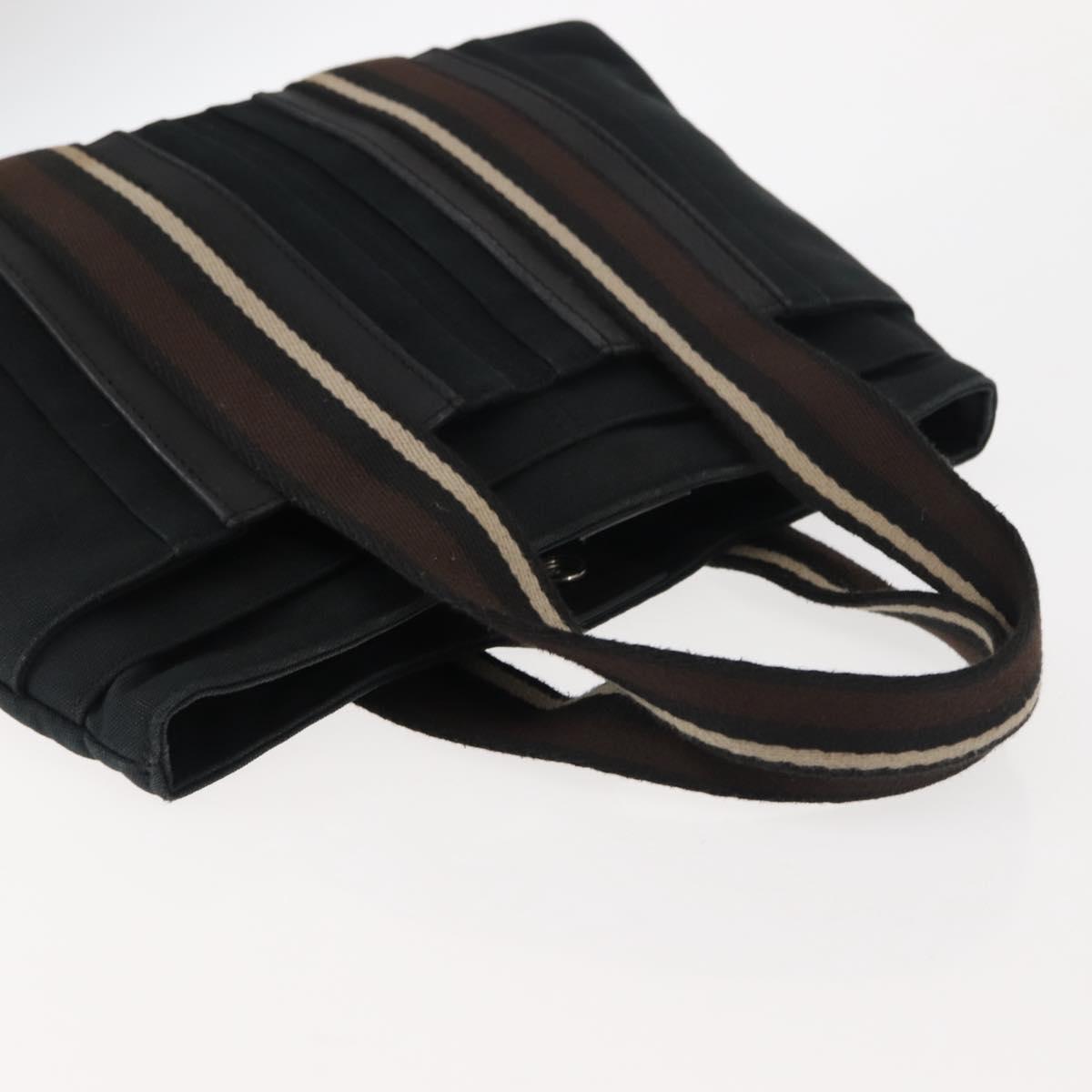 HERMES Toroca Horizontal PM Hand Bag Canvas Black Auth bs29932