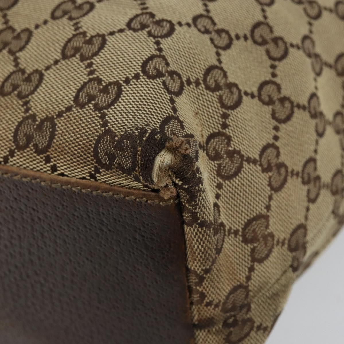GUCCI GG Canvas Tote Bag Beige Gold 153009 Auth bs29934