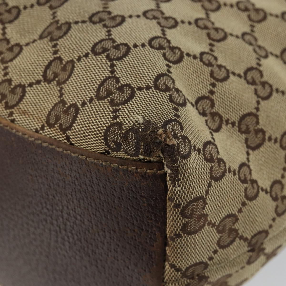 GUCCI GG Canvas Tote Bag Beige Gold 153009 Auth bs29934