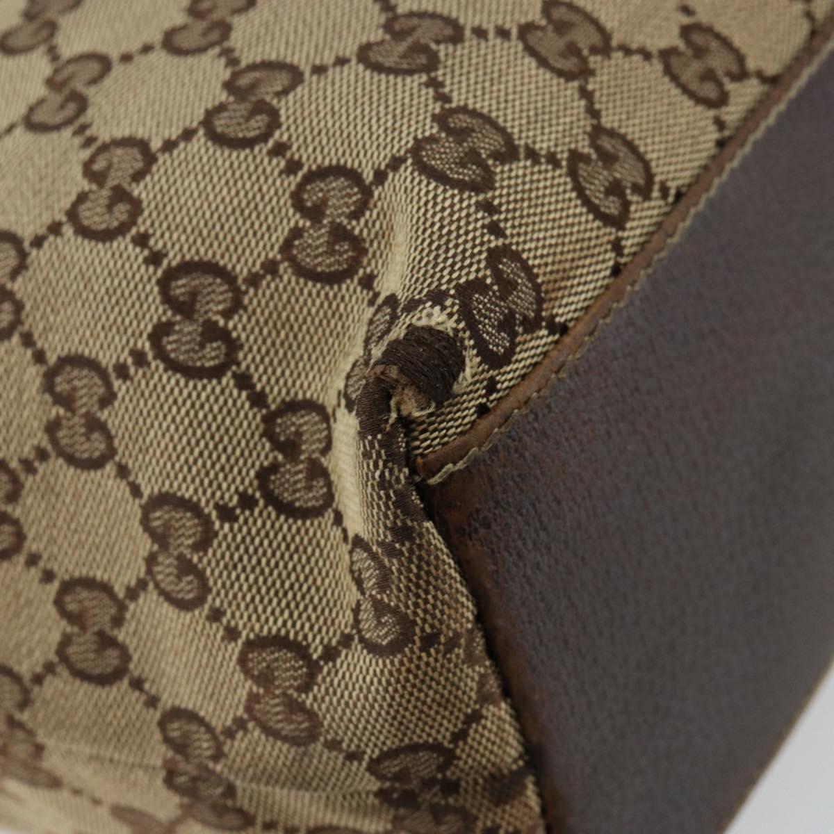 GUCCI GG Canvas Tote Bag Beige Gold 153009 Auth bs29934