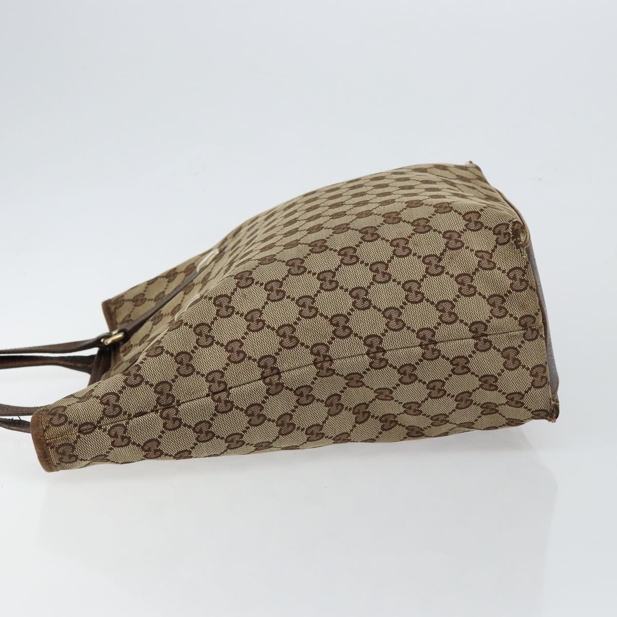 GUCCI GG Canvas Tote Bag Beige Gold 153009 Auth bs29934