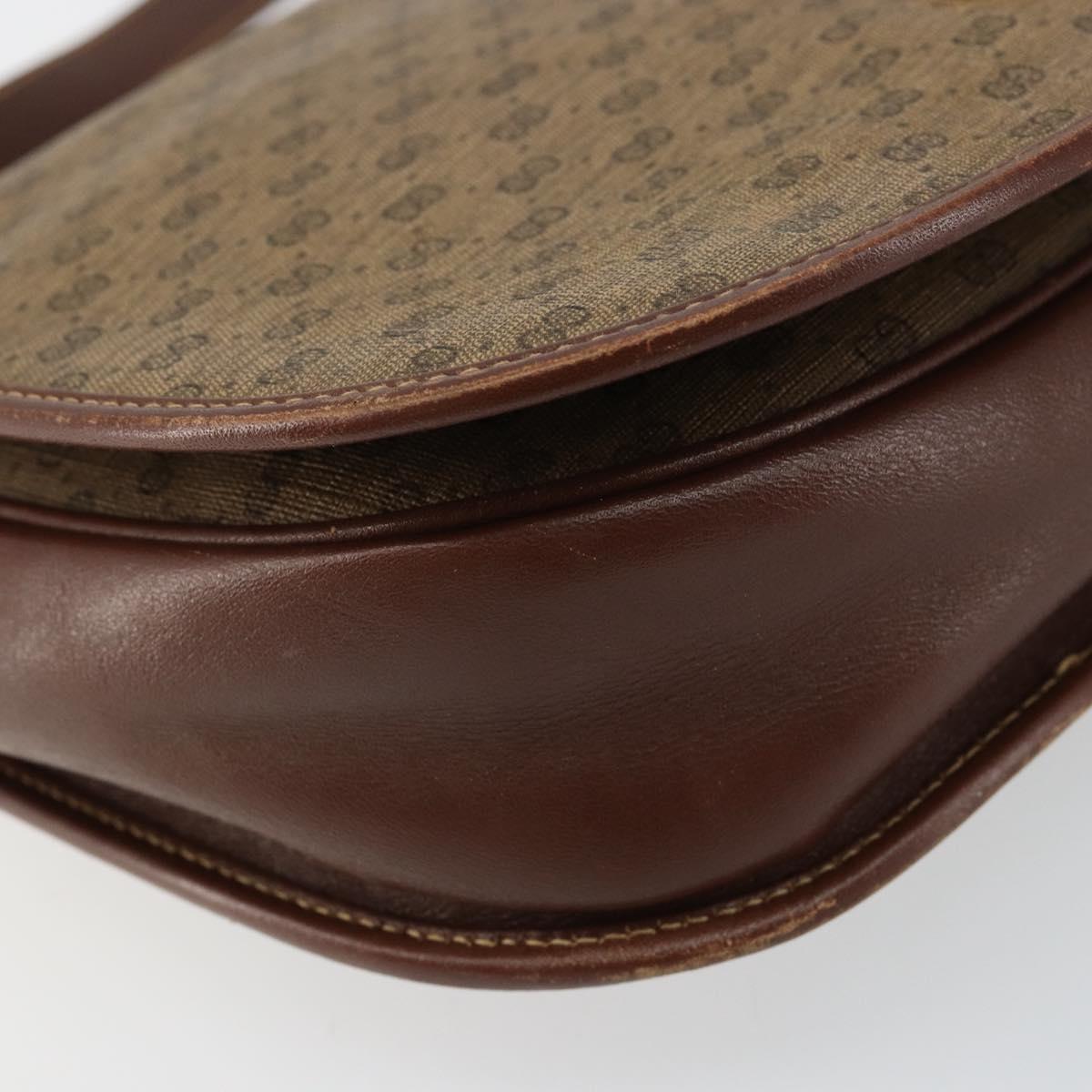 GUCCI Micro GG Supreme Shoulder Bag PVC Brown Gold 004 113 0363 Auth bs29936