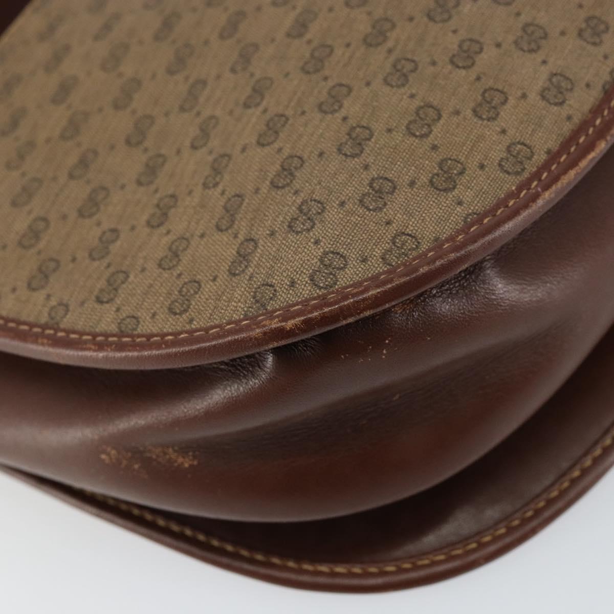 GUCCI Micro GG Supreme Shoulder Bag PVC Brown Gold 004 113 0363 Auth bs29936