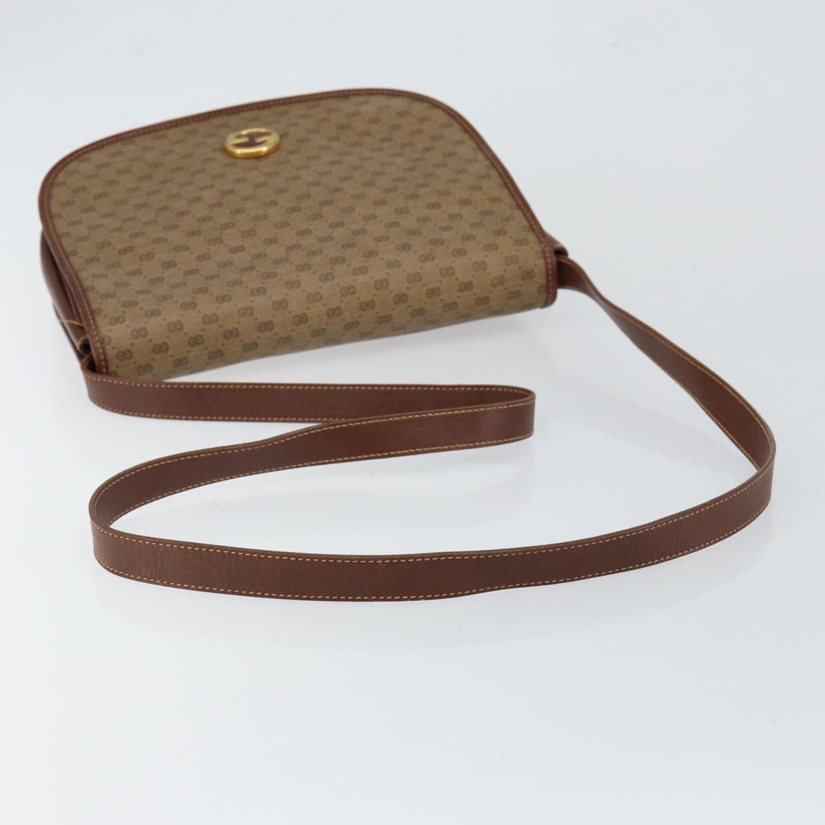 GUCCI Micro GG Supreme Shoulder Bag PVC Brown Gold 004 113 0363 Auth bs29936