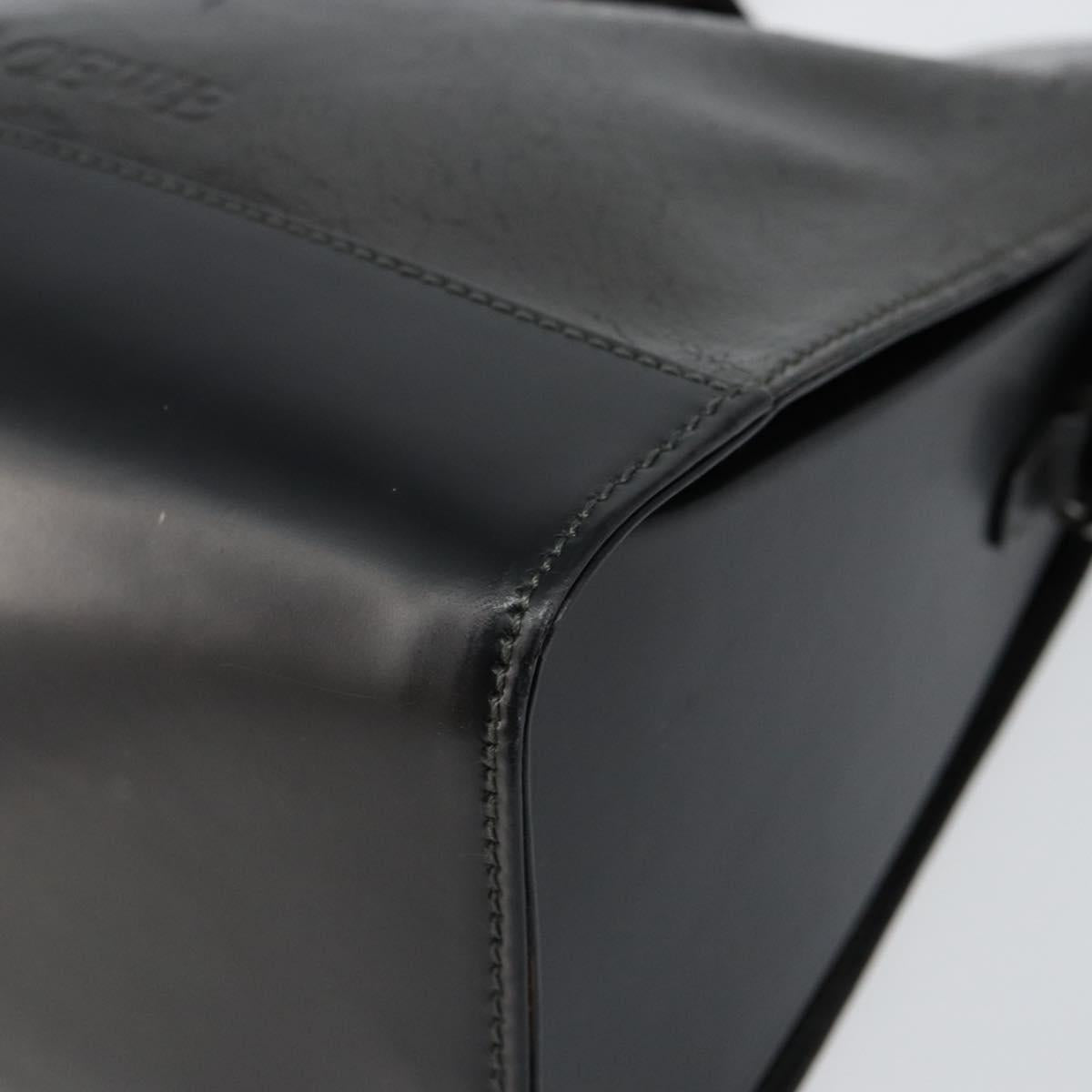 LOEWE Twist Shoulder Bag Leather Khaki Silver Auth bs29938