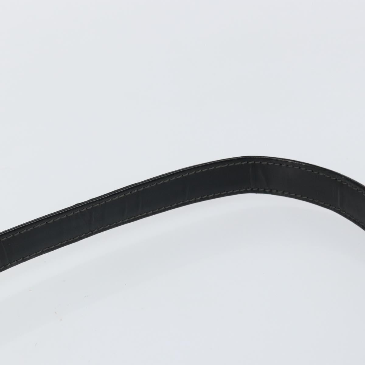 LOEWE Twist Shoulder Bag Leather Khaki Silver Auth bs29938