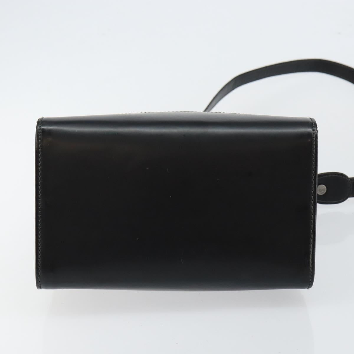 LOEWE Twist Shoulder Bag Leather Khaki Silver Auth bs29938