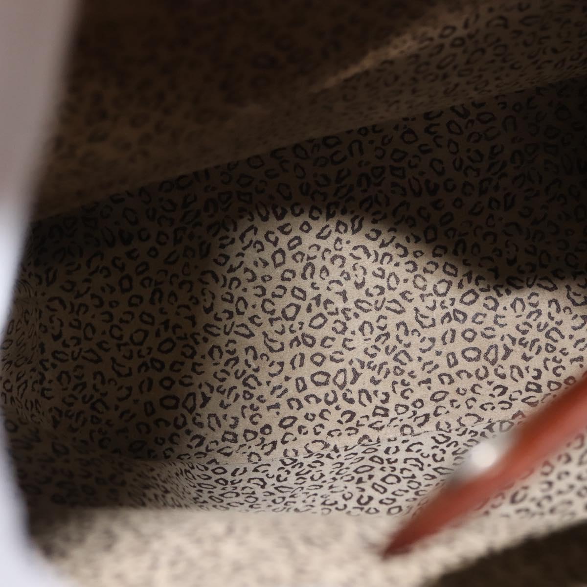 CARTIER PANTHERE Shoulder Bag Patent leather Brown Silver Auth bs29942