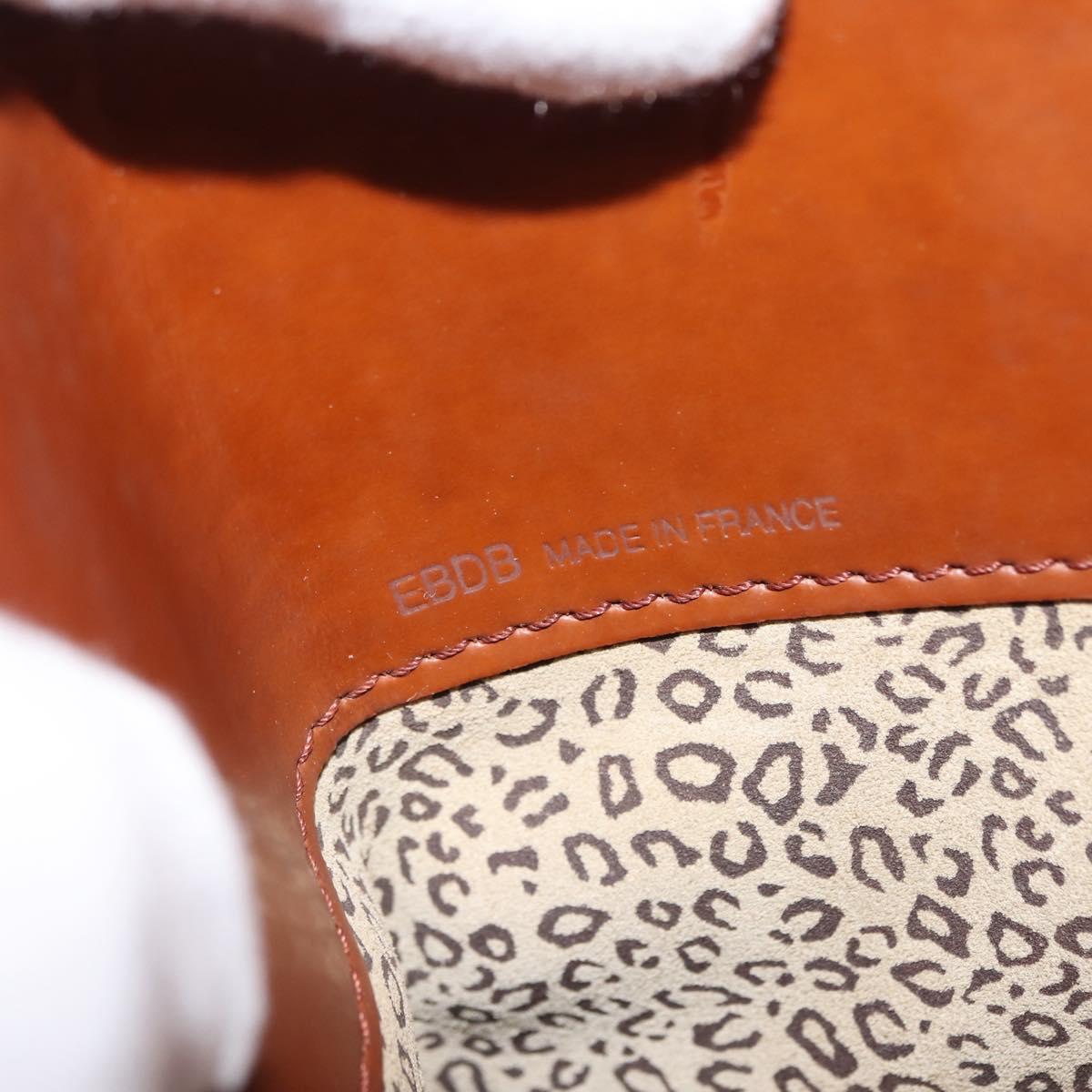 CARTIER PANTHERE Shoulder Bag Patent leather Brown Silver Auth bs29942