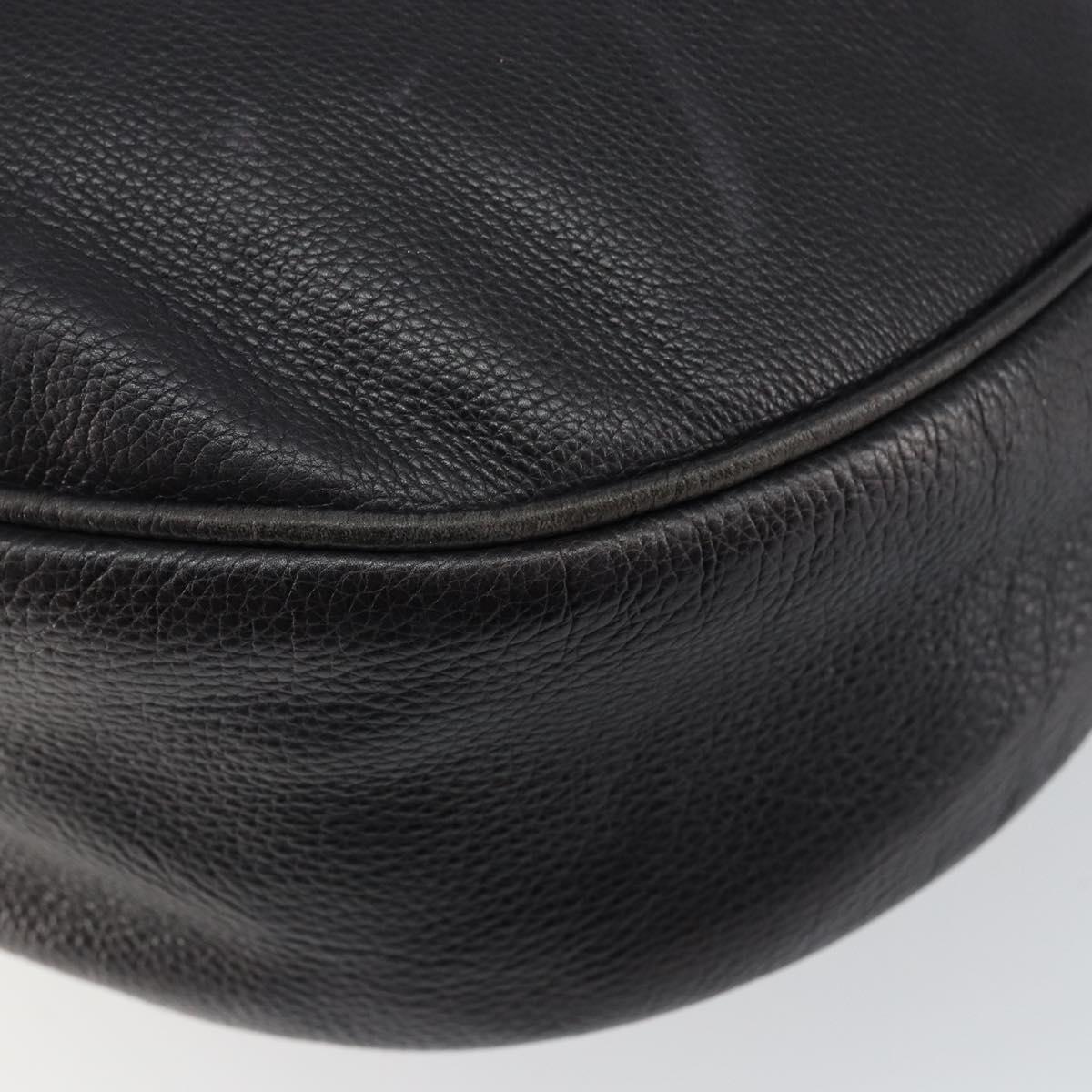 BOTTEGA VENETA Shoulder Bag Leather Black Gold Auth bs29943
