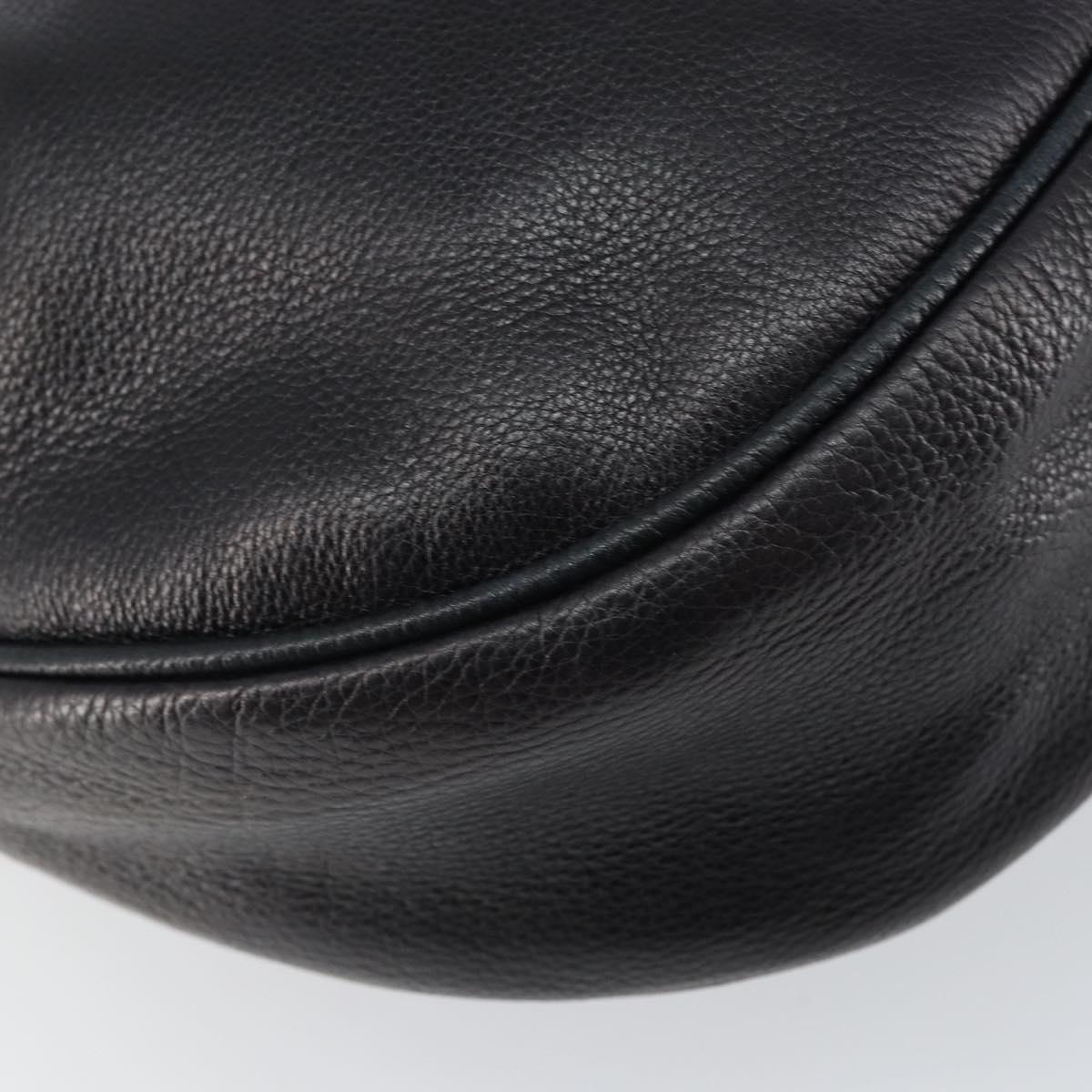 BOTTEGA VENETA Shoulder Bag Leather Black Gold Auth bs29943