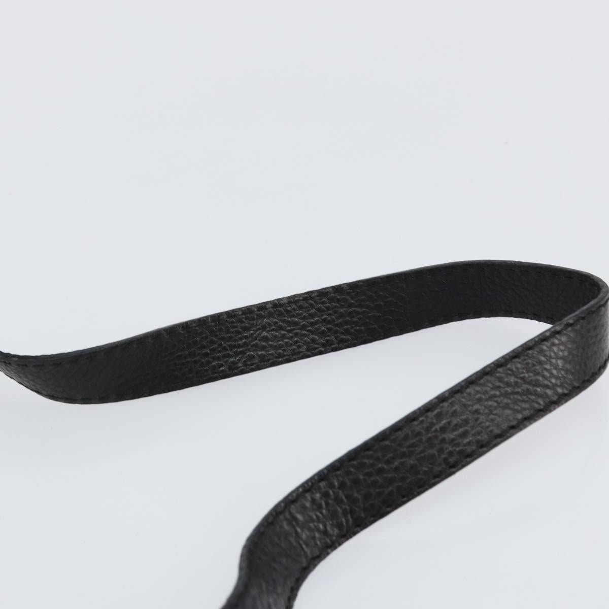 BOTTEGA VENETA Shoulder Bag Leather Black Gold Auth bs29943