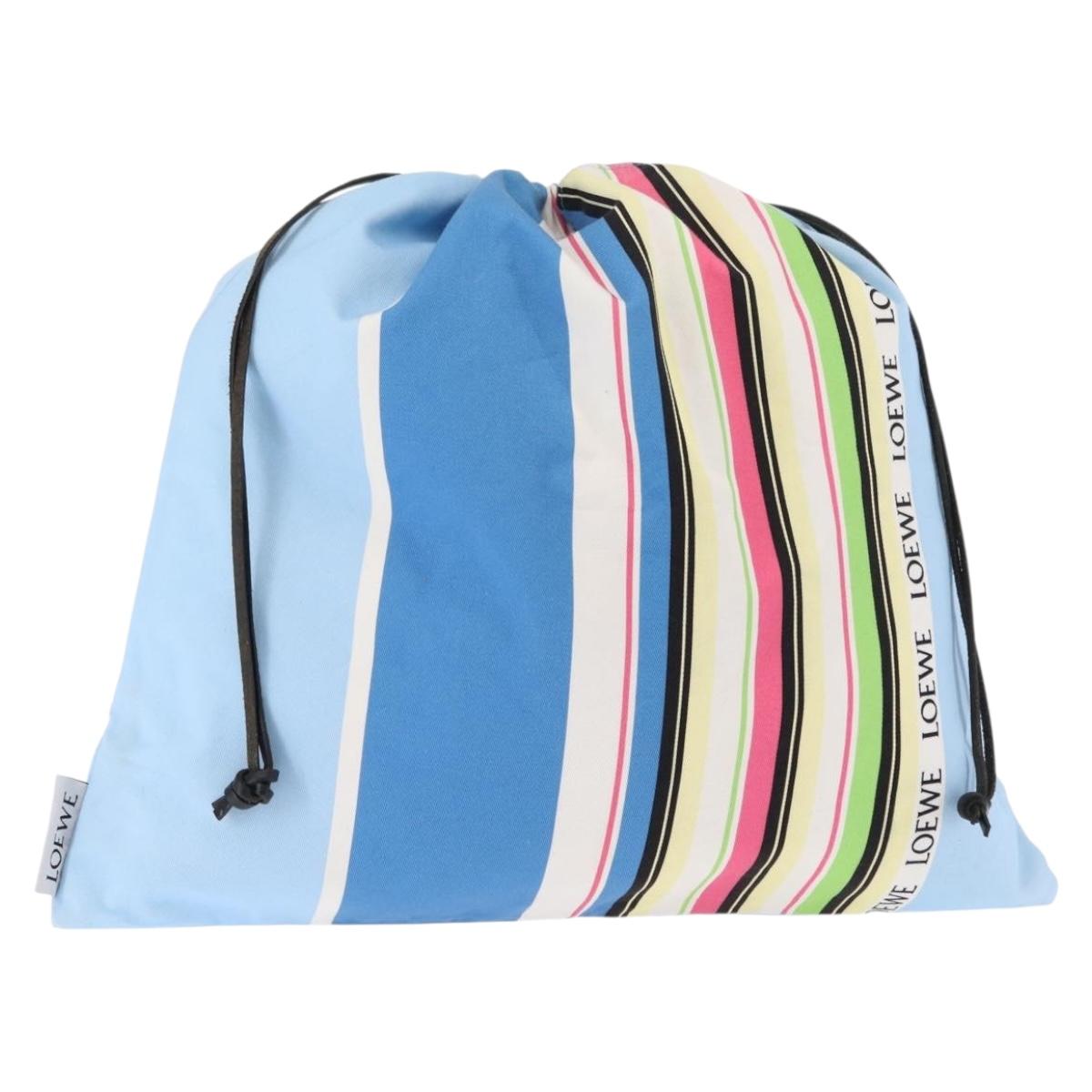 LOEWE Drawstring Pouch Canvas Blue Auth bs29945
