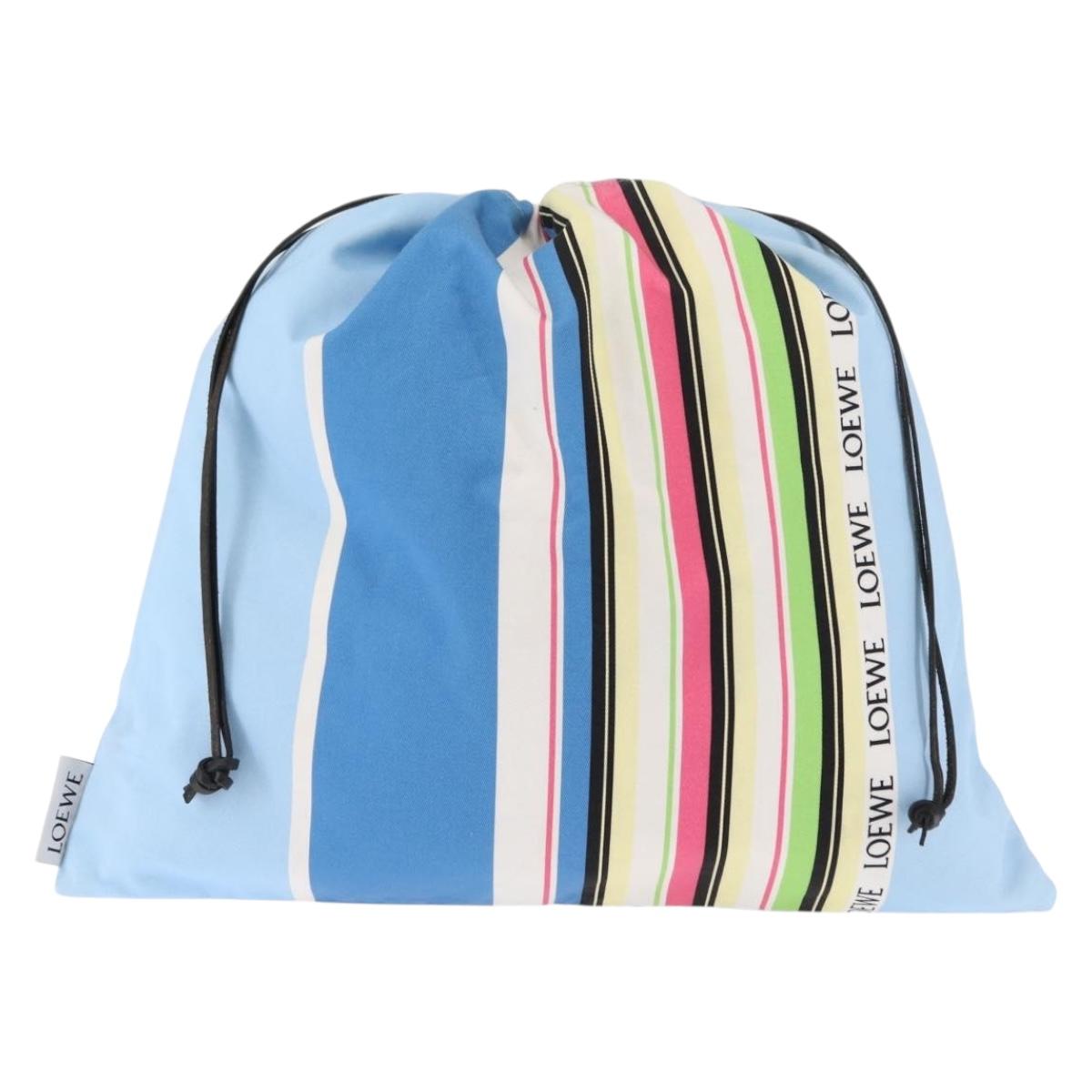 LOEWE Drawstring Pouch Canvas Blue Auth bs29945