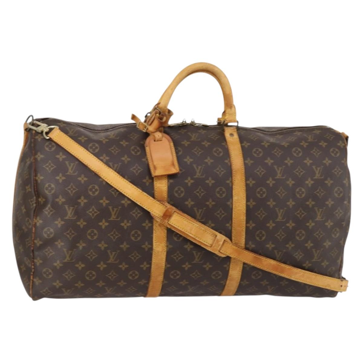 LOUIS VUITTON Monogram Keepall Bandouliere 60 Boston Bag M41412 LV Auth bs29946