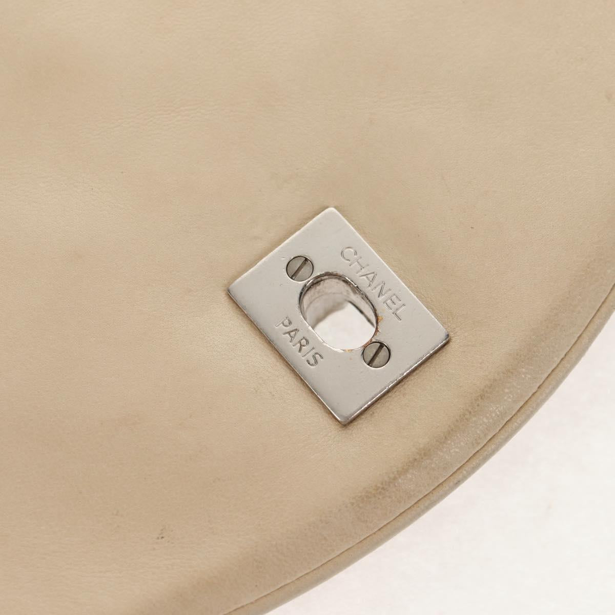 CHANEL V Stitch Flap Chain Shoulder Bag Cotton Red Silver CC Auth bs29952V