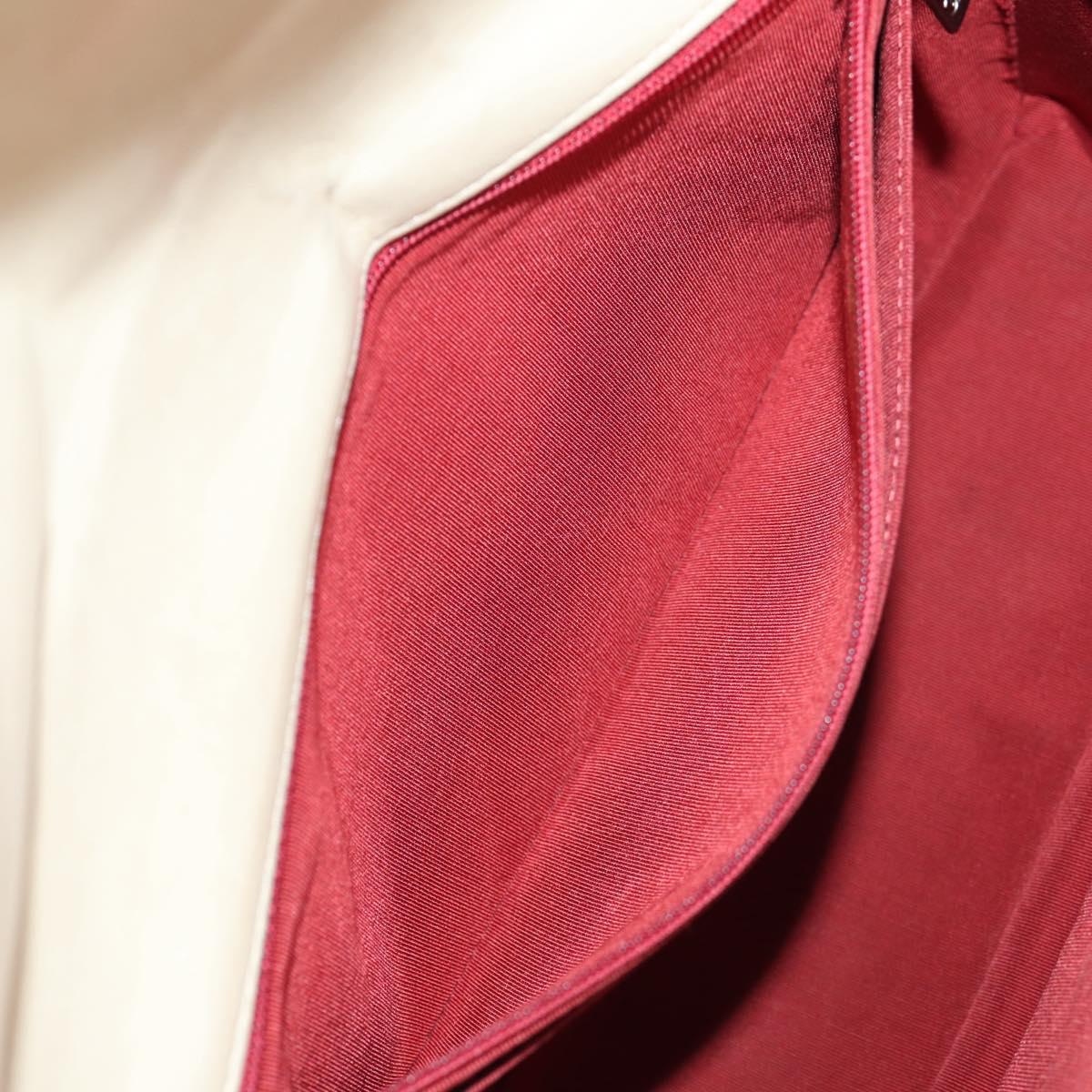 CHANEL V Stitch Flap Chain Shoulder Bag Cotton Red Silver CC Auth bs29952V