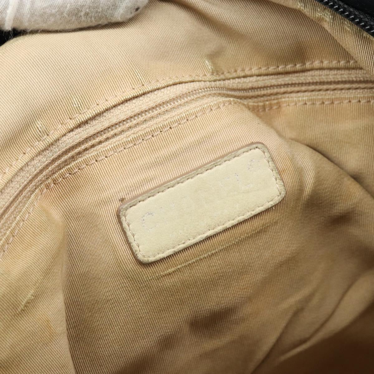 CHANEL Embossed Logo Unlimited Boston Bag Leather Black Silver CC Auth bs29953