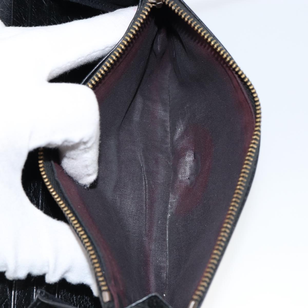 BALENCIAGA Continental Graffiti Wallet Leather Black Gold 164471 Auth bs29956