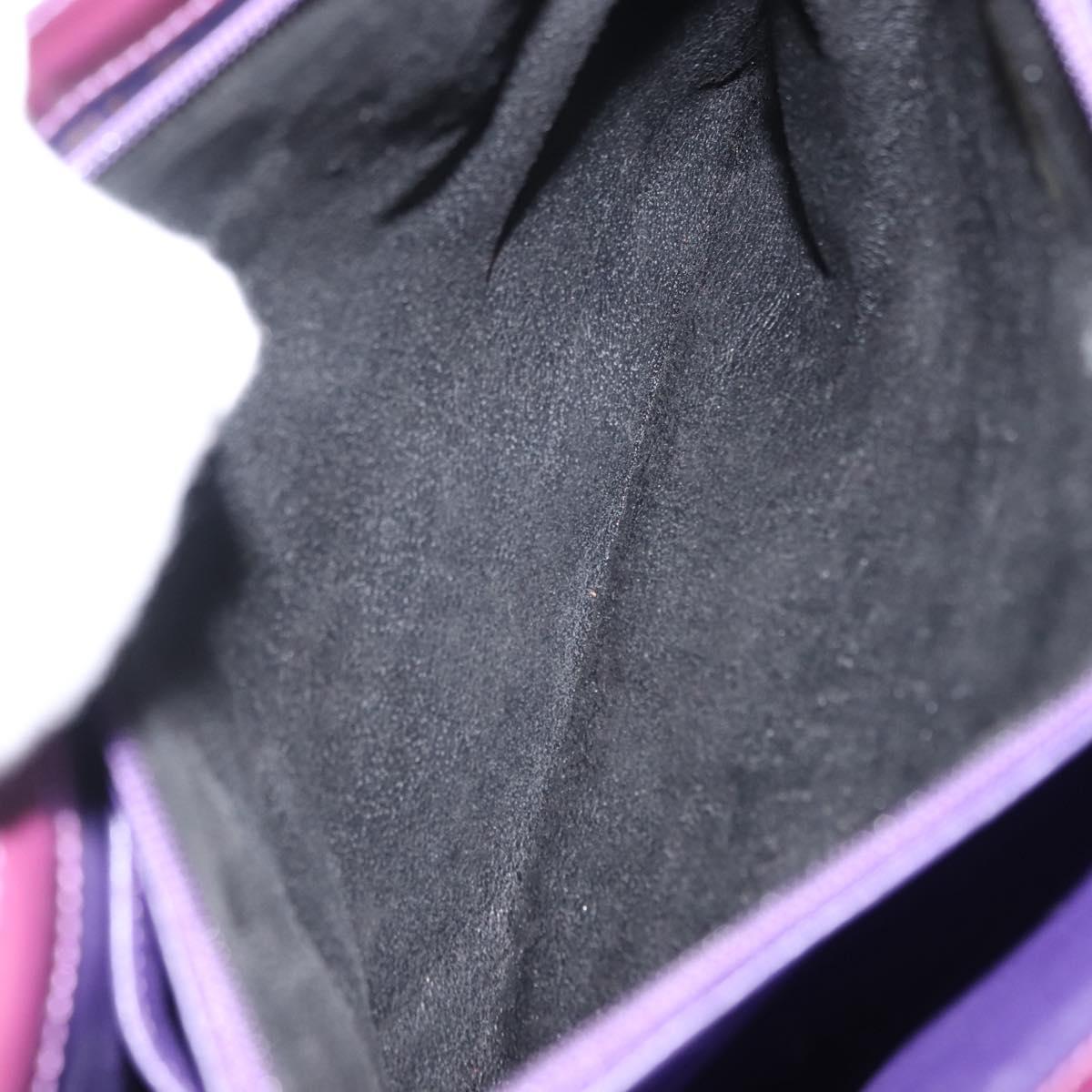 CHANEL Tote Bag Patent leather Purple Gold CC Auth bs29957