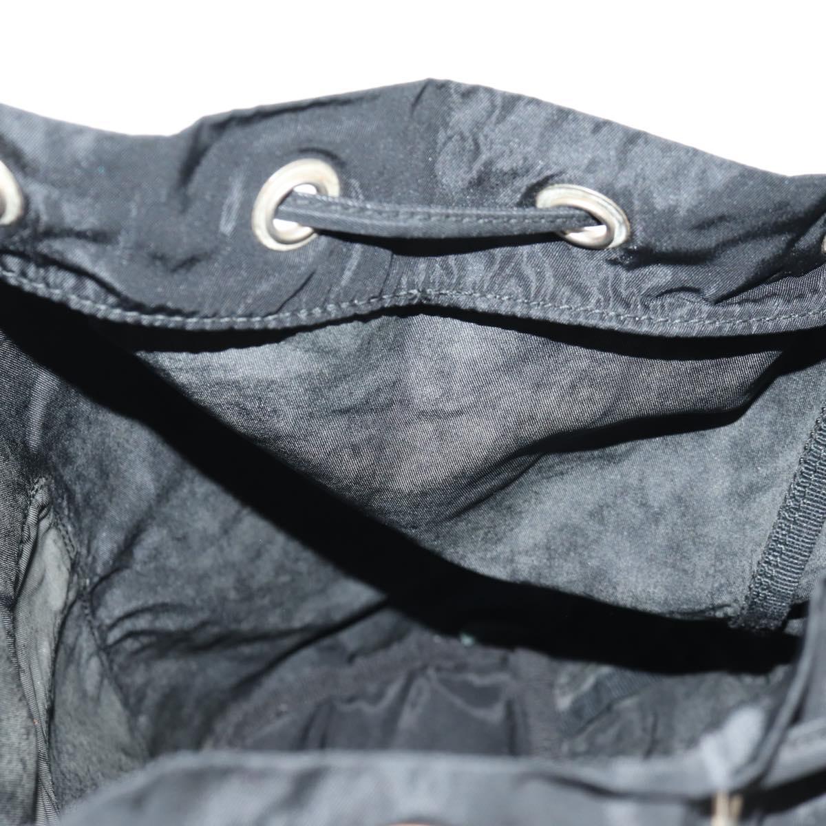 PRADA Backpack Nylon Black Silver Auth bs29965