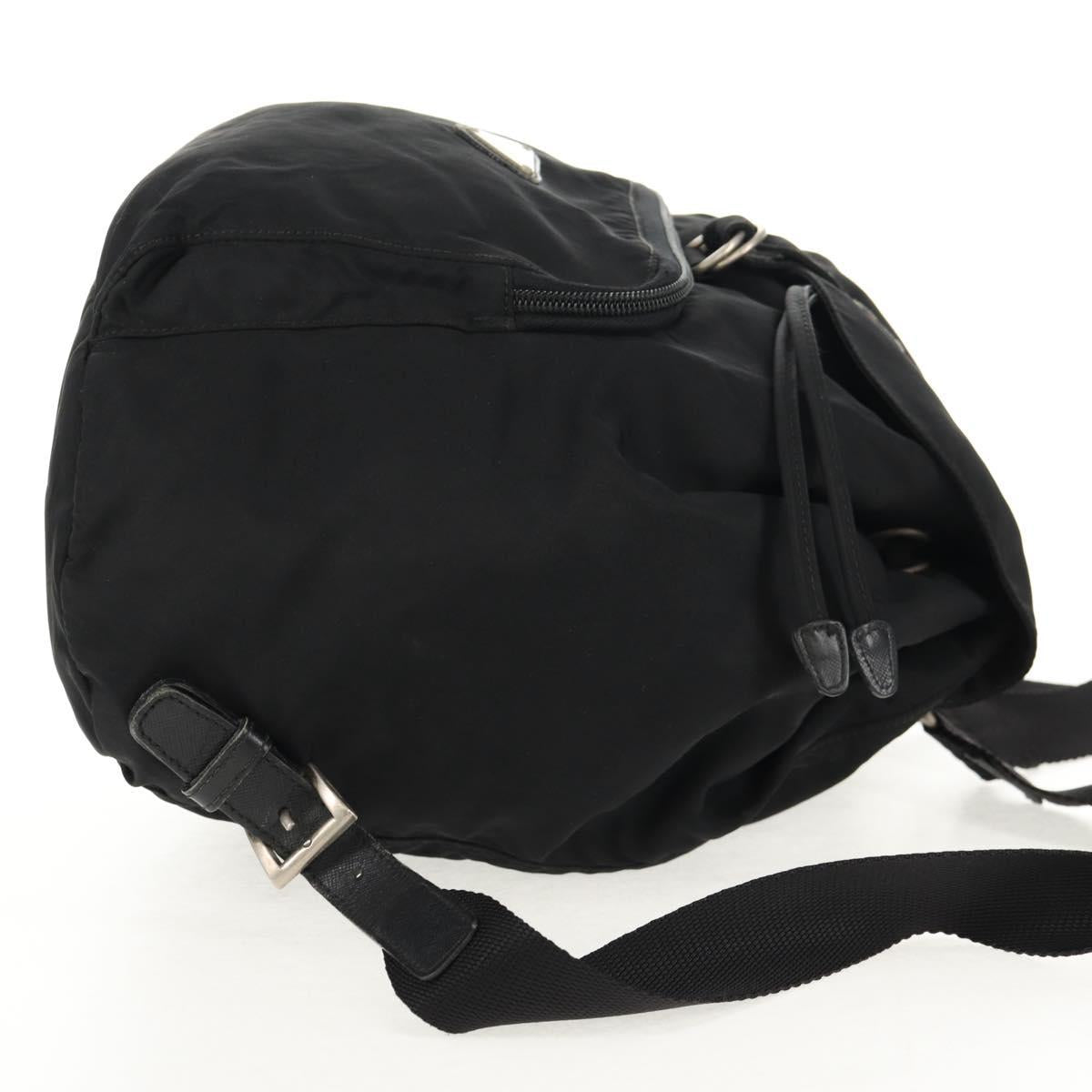 PRADA Backpack Nylon Black Silver Auth bs29965