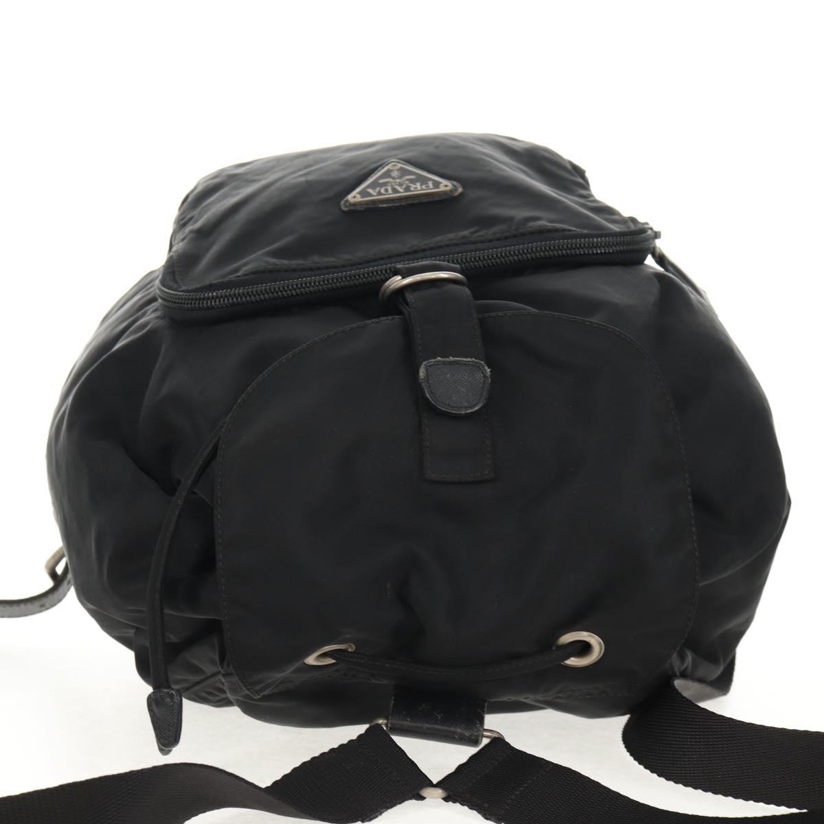 PRADA Backpack Nylon Black Silver Auth bs29965
