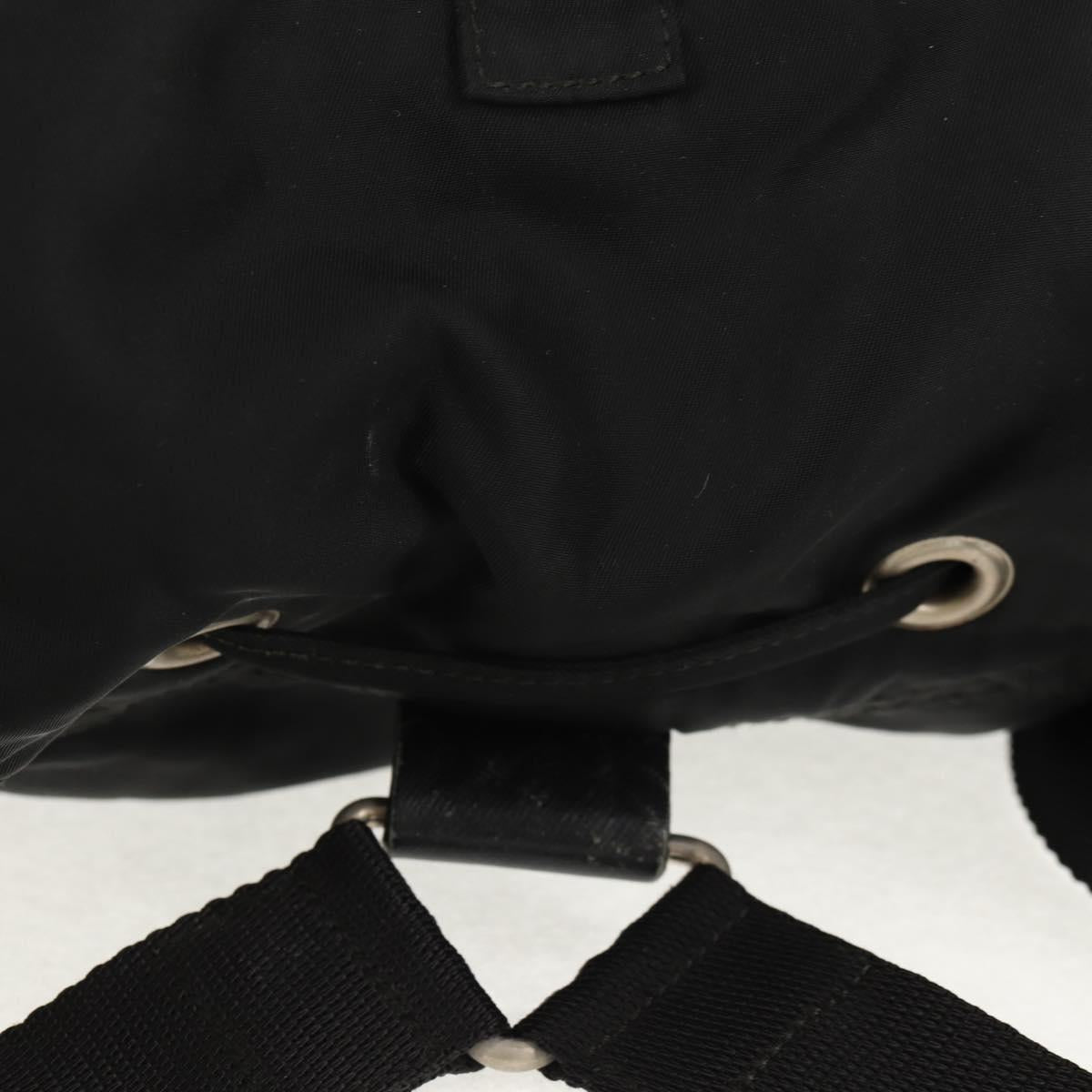 PRADA Backpack Nylon Black Silver Auth bs29965