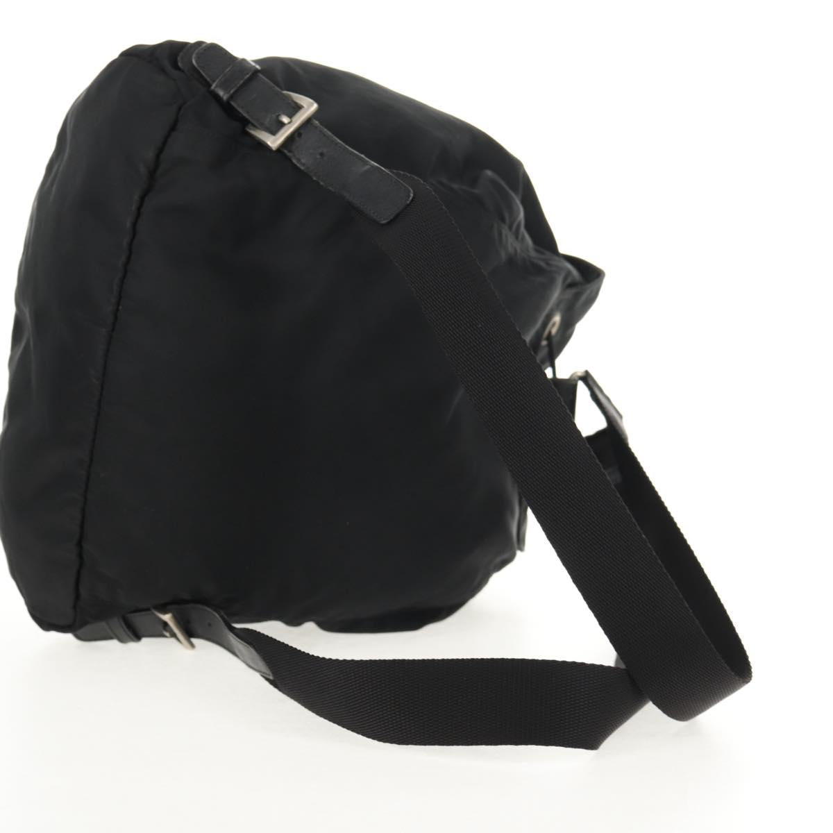 PRADA Backpack Nylon Black Silver Auth bs29965