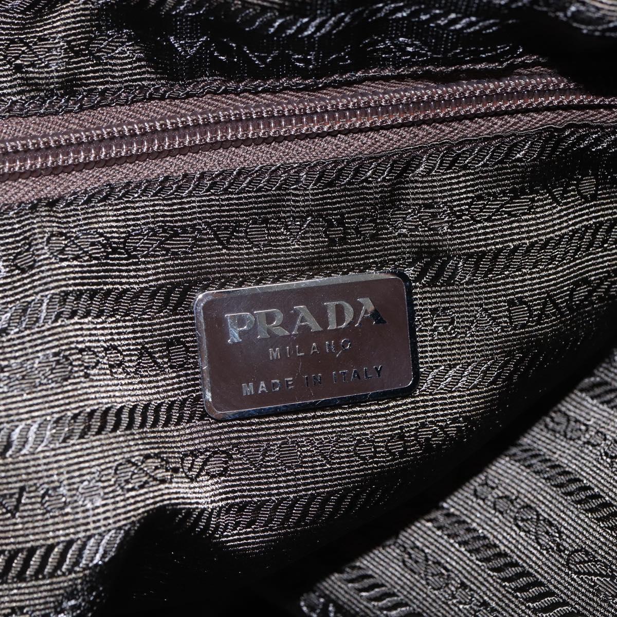 PRADA Tote Bag Nylon Khaki Silver Auth bs29971