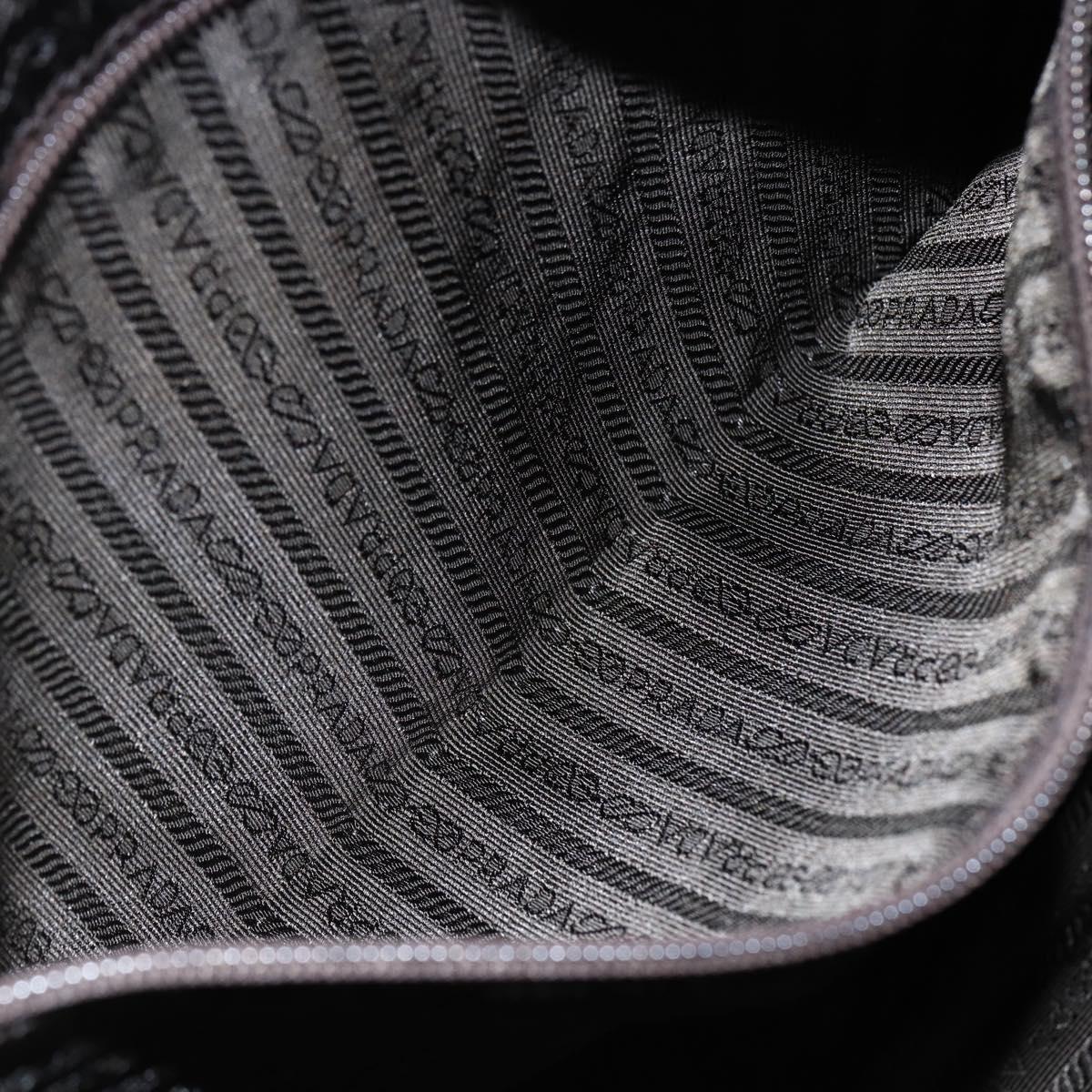 PRADA Tote Bag Nylon Khaki Silver Auth bs29971