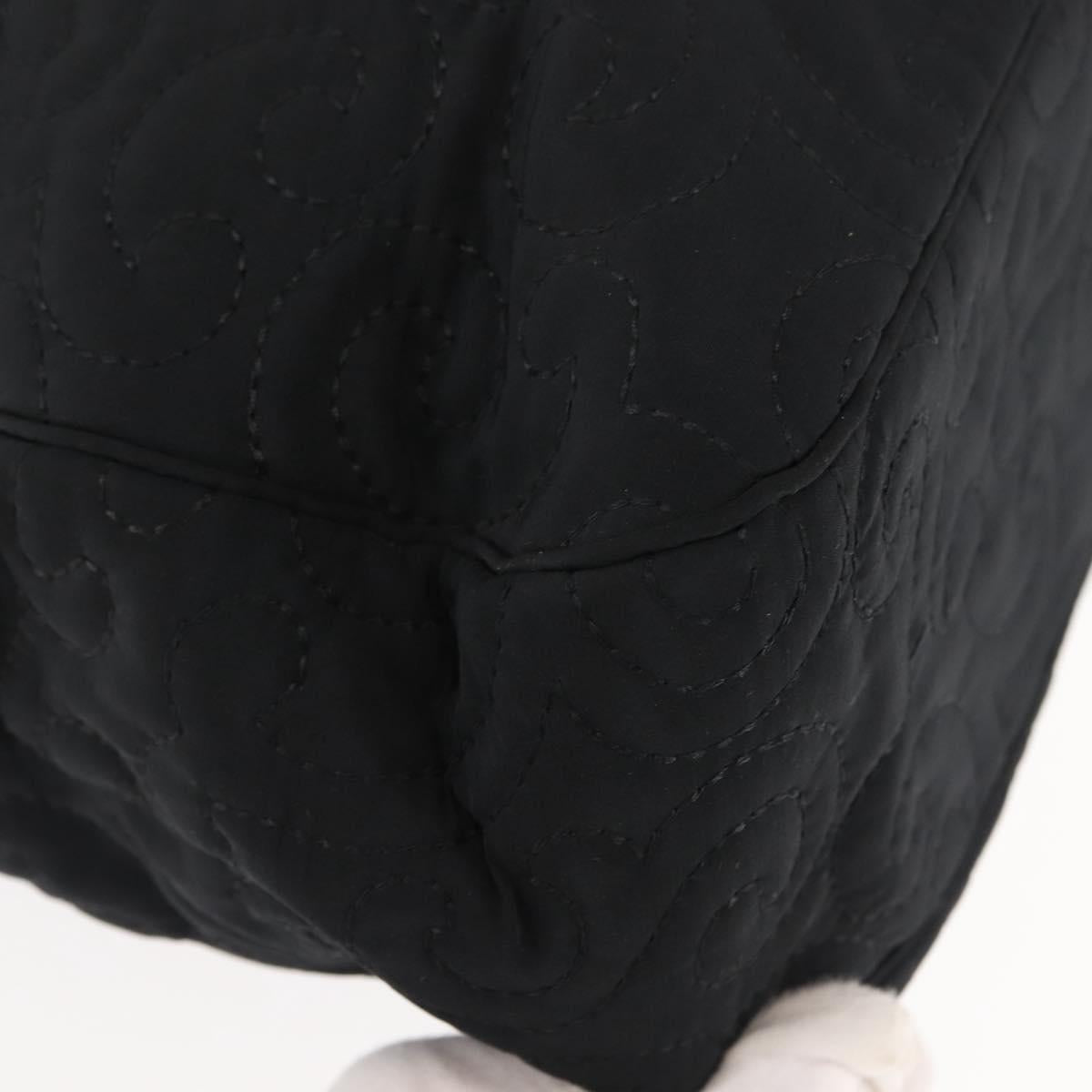 SAINT LAURENT Tote Bag Nylon Black Gold Auth bs29972