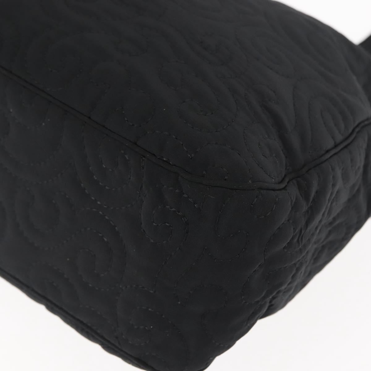 SAINT LAURENT Tote Bag Nylon Black Gold Auth bs29972