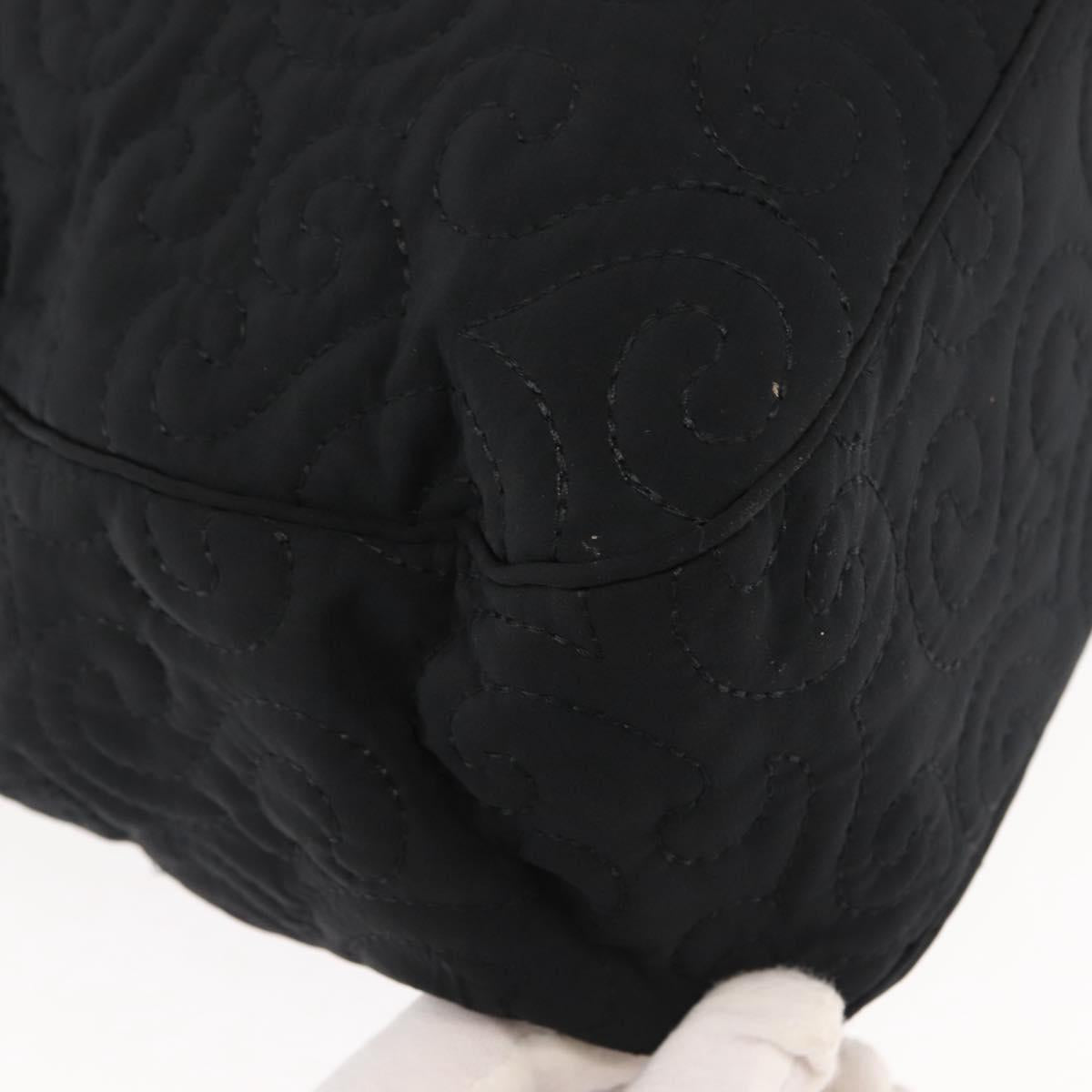 SAINT LAURENT Tote Bag Nylon Black Gold Auth bs29972