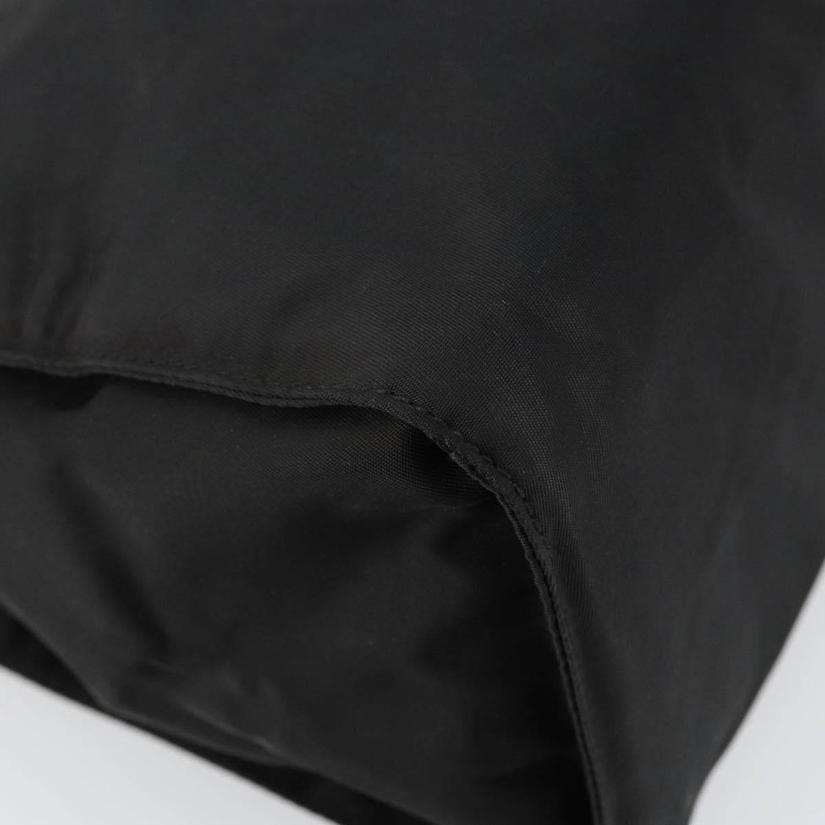 PRADA Hand Bag Nylon Black Gold Auth bs29974