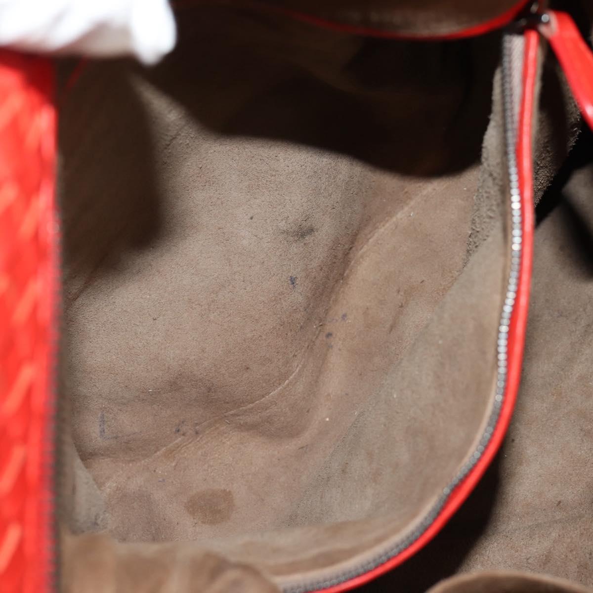 BOTTEGA VENETA INTRECCIATO Hand Bag Leather 2way Red Auth bs29977