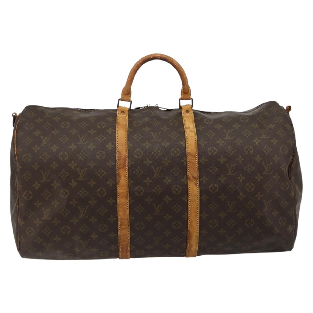 LOUIS VUITTON Monogram Keepall Bandouliere 60 Boston Bag M41412 LV Auth bs29981