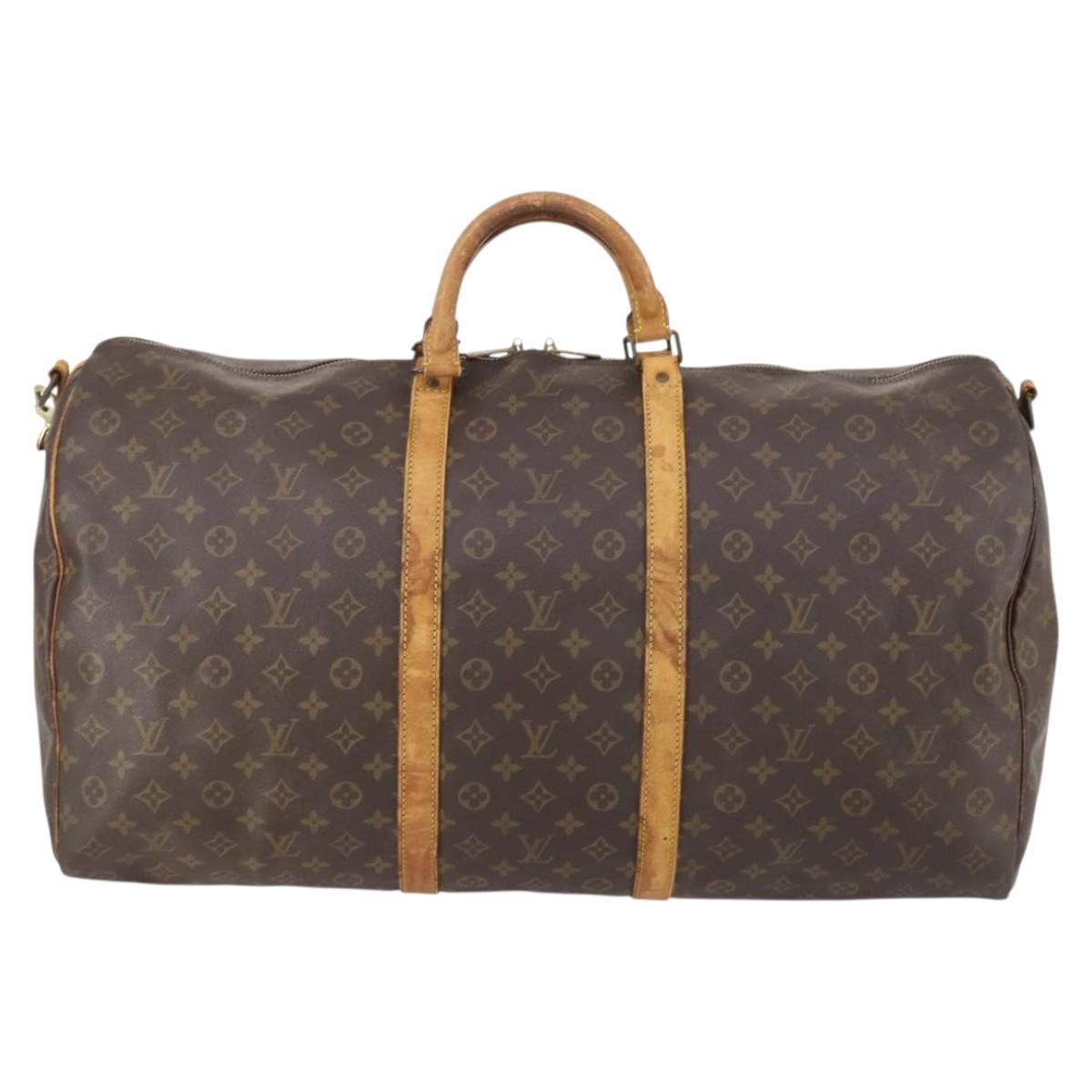 LOUIS VUITTON Monogram Keepall Bandouliere 60 Boston Bag M41412 LV Auth bs29981