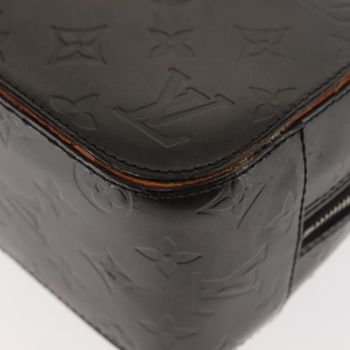 LOUIS VUITTON Monogram Mat Shelton Hand Bag Noir M55172 LV Auth bs29984