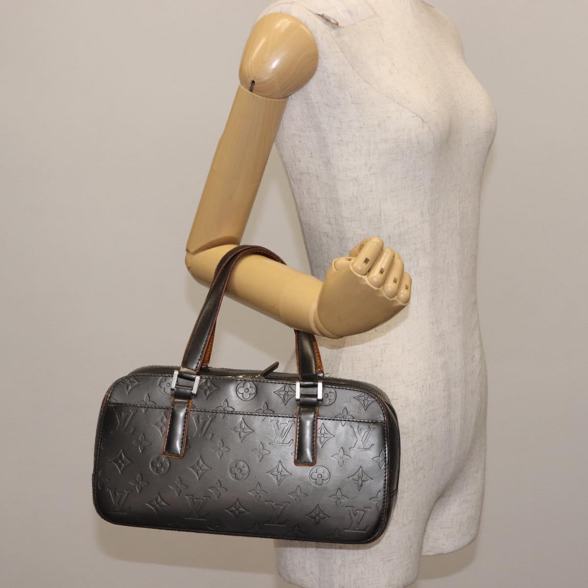 LOUIS VUITTON Monogram Mat Shelton Hand Bag Noir M55172 LV Auth bs29984