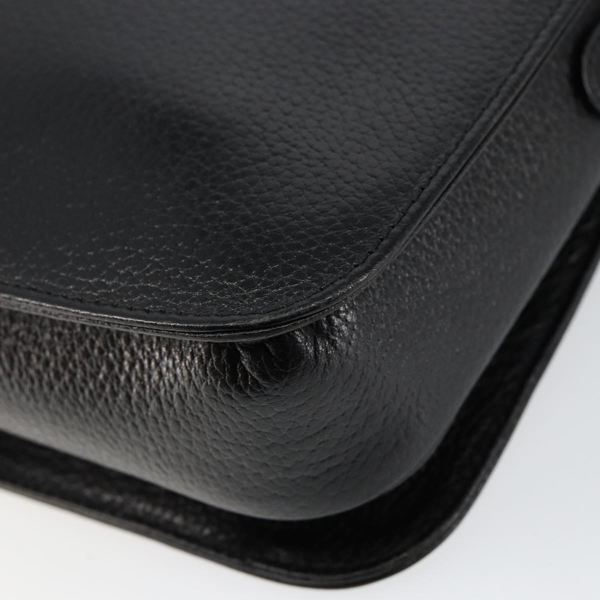 BURBERRY Shoulder Bag Leather Black Gold Auth bs29990