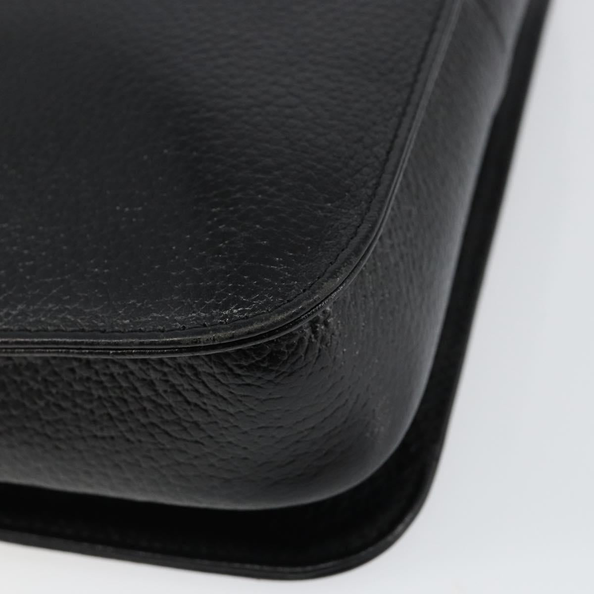 BURBERRY Shoulder Bag Leather Black Gold Auth bs29990